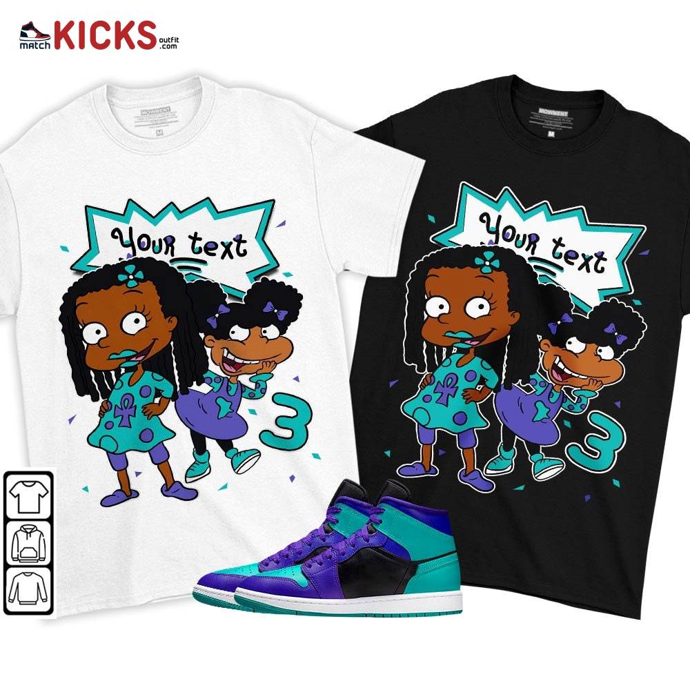 Custom Birthday Rugrats Sneaker Shirt Match Mid Black Grape 1s, Jordan 1 Mid Black Grape MKO T-Shirt Custom Birthday Rugrats Sneaker Shirt Match Mid Black Grape 1s, Jordan 1 Mid Black Grape MKO T-Shirt
