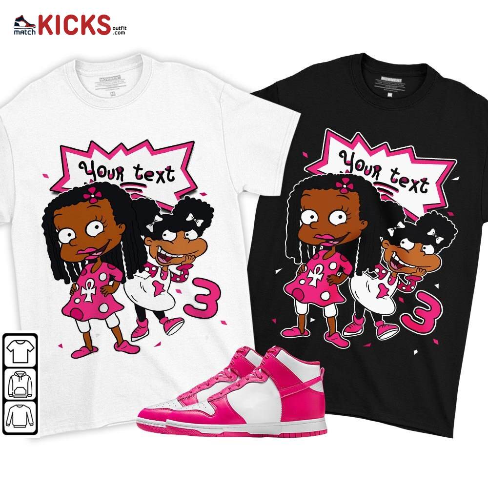 Custom Birthday Rugrats Sneaker Shirt Match Pink Prime Dunk, Dunk High Pink Prime MKO T-Shirt
