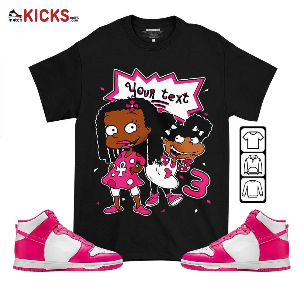 Custom Birthday Rugrats Sneaker Shirt Match Pink Prime Dunk, Dunk High Pink Prime MKO T-Shirt