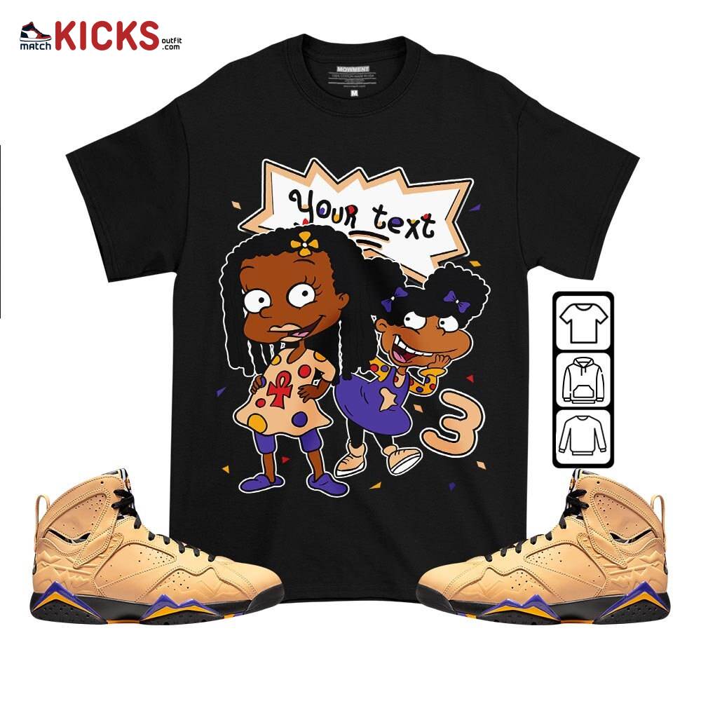 Custom Birthday Rugrats Sneaker Shirt Match Retro Vachetta Tan 7s, Jordan 7 SE Afrobeats MKO T-Shirt