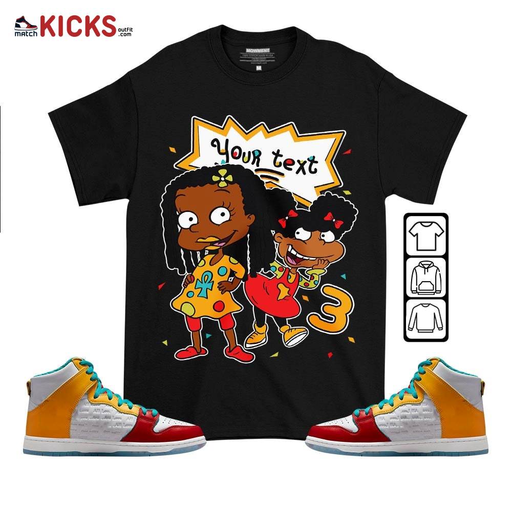 Custom Birthday Rugrats Sneaker Shirt Match SB Dunk FroSkate, SB Dunk High All Love No Hate MKO T-Shirt