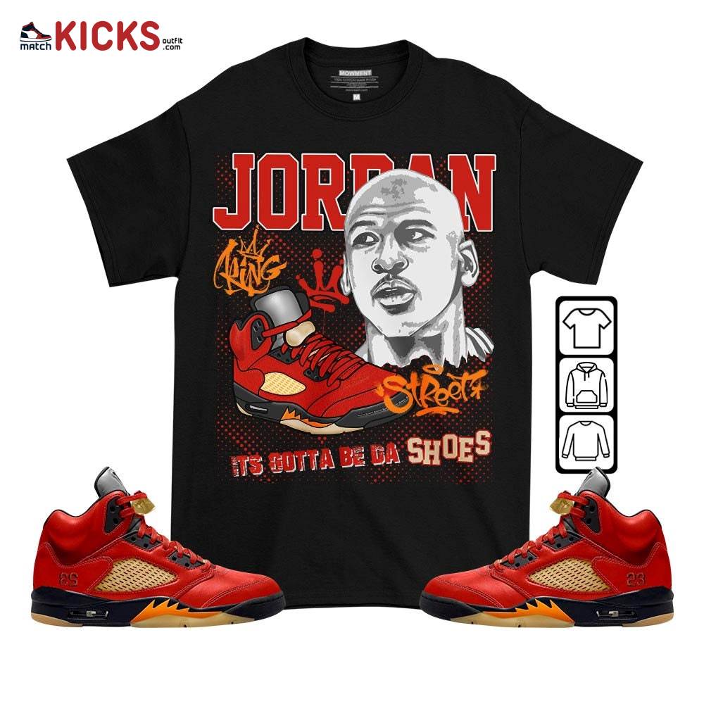 Custom Bulls 23 JD Sneaker Shirt Match 5 Dunk On Mars, Jordan 5 Mars For Her MKO T-Shirt