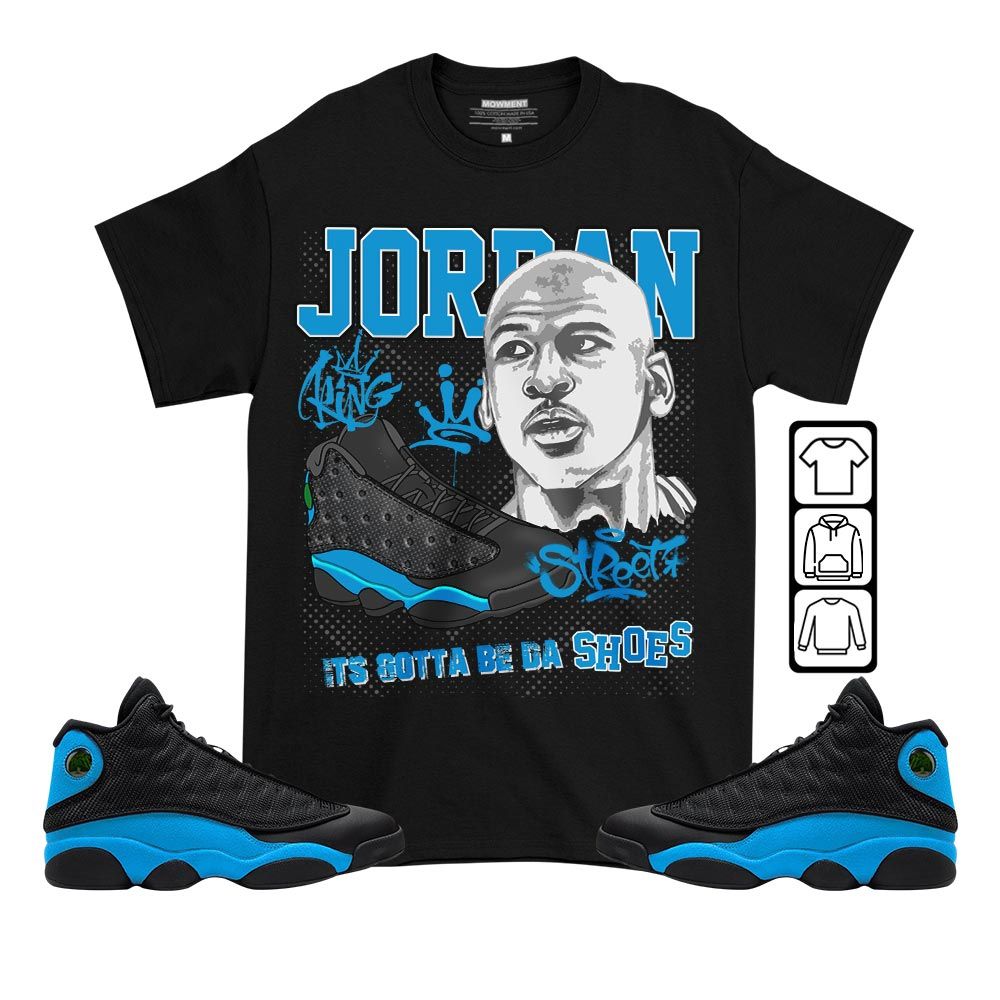 Custom Bulls 23 JD Sneaker Shirt Match Black University Blue 13s, Jordan 13 Black University Blue 2022 MKO T-Shirt Custom Bulls 23 JD Sneaker Shirt Match Black University Blue 13s, Jordan 13 Black University Blue 2022 MKO T-Shirt