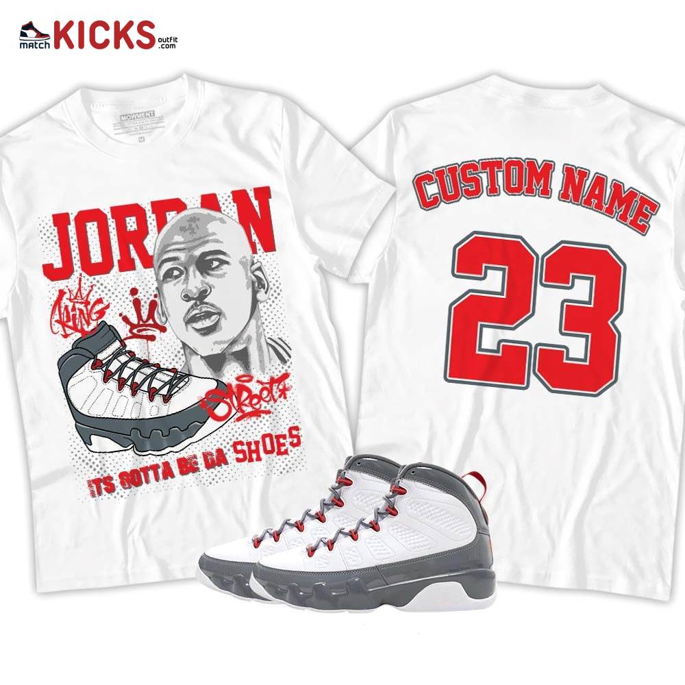 Custom Bulls 23 JD Sneaker Shirt Match Fire Red 9s, Jordan 9 Retro Fire Red MKO T-Shirt Custom Bulls 23 JD Sneaker Shirt Match Fire Red 9s, Jordan 9 Retro Fire Red MKO T-Shirt