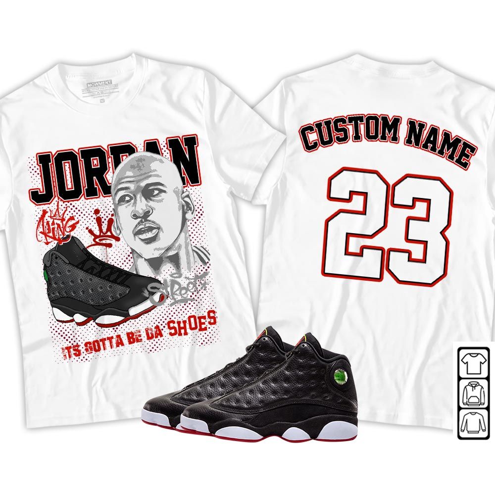 Custom Bulls 23 JD Sneaker Shirt Match Retro Playoffs 13s, Jordan 13 Playoffs MKO T-Shirt Custom Bulls 23 JD Sneaker Shirt Match Retro Playoffs 13s, Jordan 13 Playoffs MKO T-Shirt