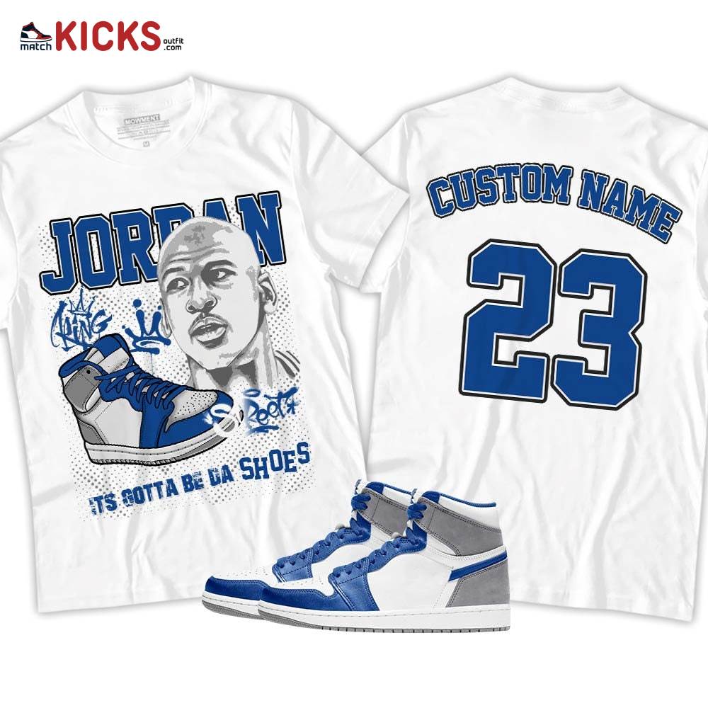 Custom Bulls 23 JD Sneaker Shirt Match True Blue 1s, Jordan 1 High OG True Blue MKO T-Shirt Custom Bulls 23 JD Sneaker Shirt Match True Blue 1s, Jordan 1 High OG True Blue MKO T-Shirt
