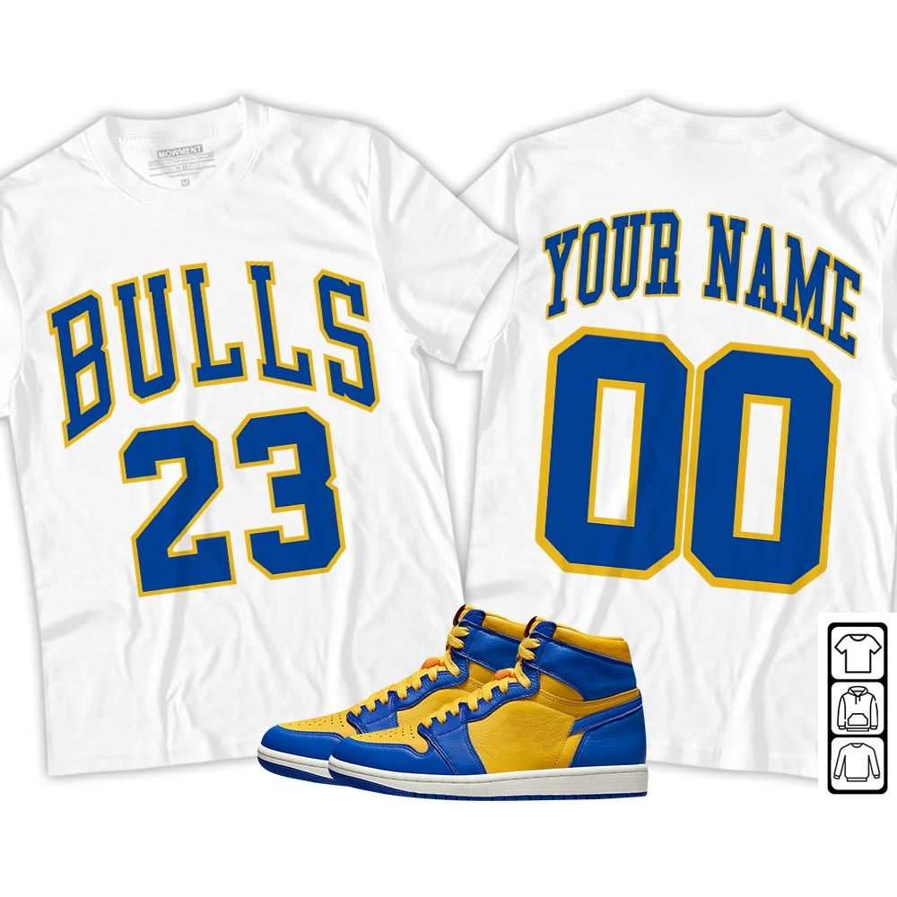 Custom Bulls Number 23 Sneaker Shirt Match 2023 Laney 1s, Jordan 1 Retro High Laney MKO T-Shirt