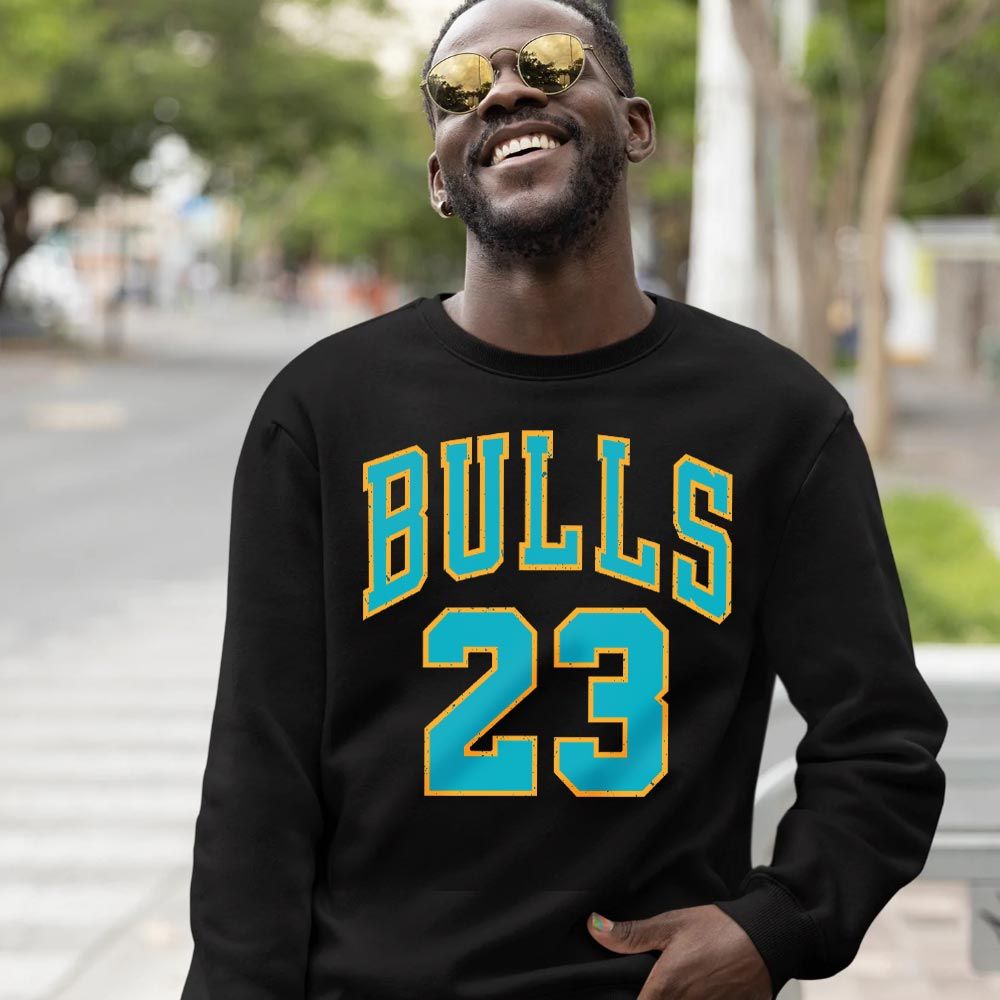 Custom Bulls Number 23 Sneaker Shirt Match 2023 Retro Aqua 5s, Jordan 5 Aqua MKO Sweatshirt Custom Bulls Number 23 Sneaker Shirt Match 2023 Retro Aqua 5s, Jordan 5 Aqua MKO Sweatshirt