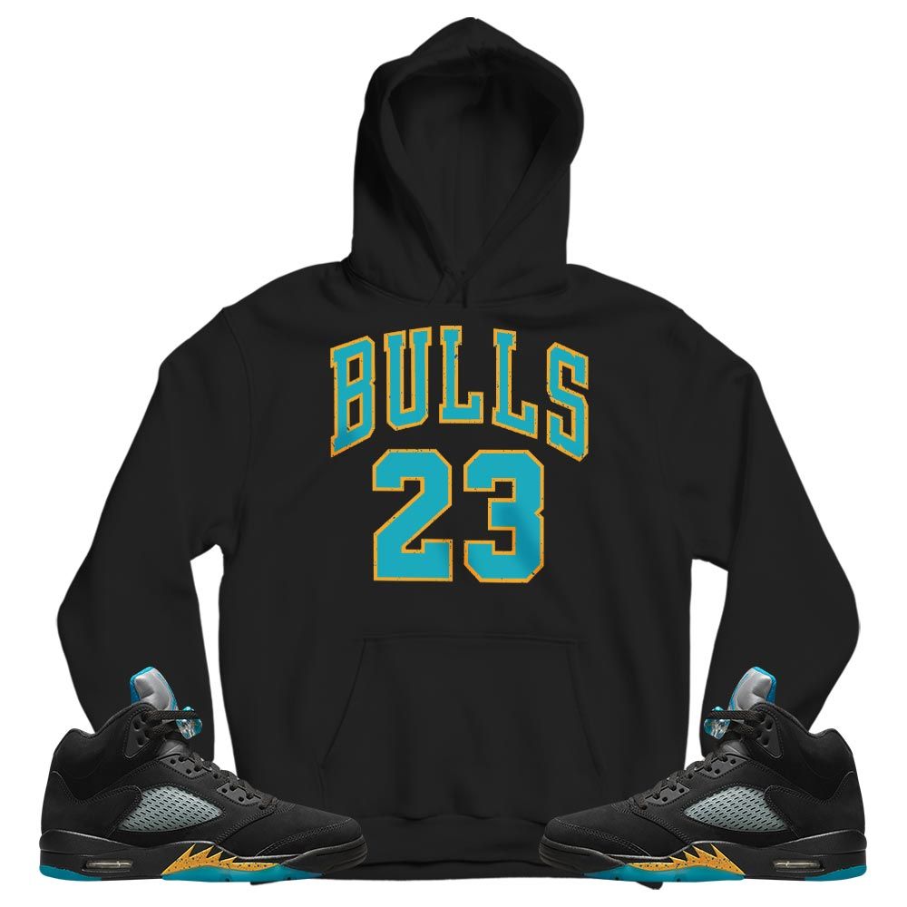 Custom Bulls Number 23 Sneaker Shirt Match 2023 Retro Aqua 5s, Jordan 5 Aqua MKO Sweatshirt Custom Bulls Number 23 Sneaker Shirt Match 2023 Retro Aqua 5s, Jordan 5 Aqua MKO Sweatshirt