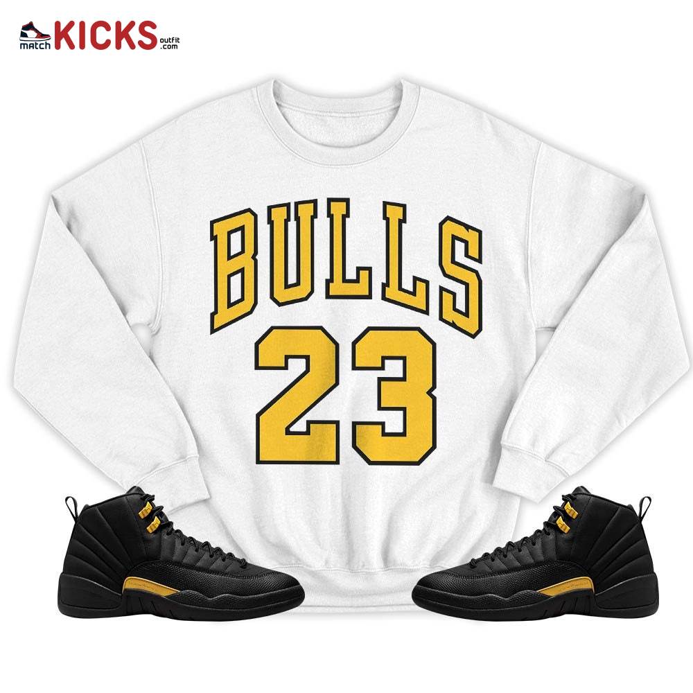 Custom Bulls Number 23 Sneaker Shirt Match Black Taxi 12s, Jordan 12 Retro Black Taxi MKO Hoodie