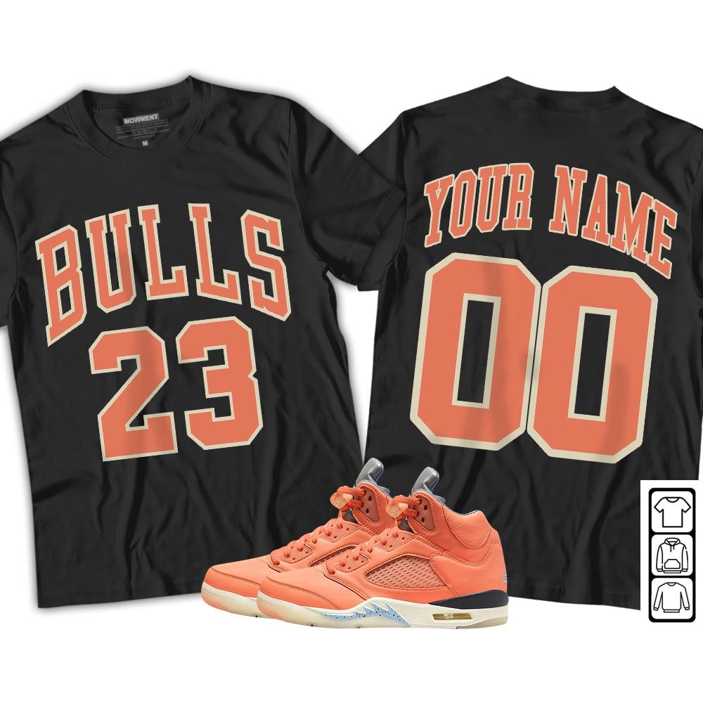 Custom Bulls Number 23 Sneaker Shirt Match Crimson Bliss 5s, Jordan 5 DJ Khaled Crimson Bliss MKO T-Shirt