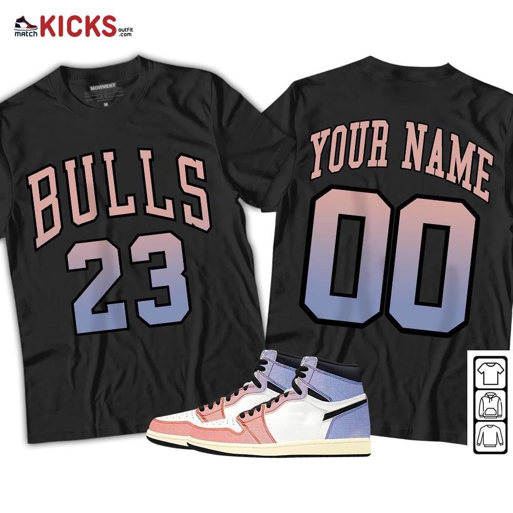Custom Bulls Number 23 Sneaker Shirt Match Retro Skyline 1s, Jordan 1 High OG Skyline MKO Sweatshirt