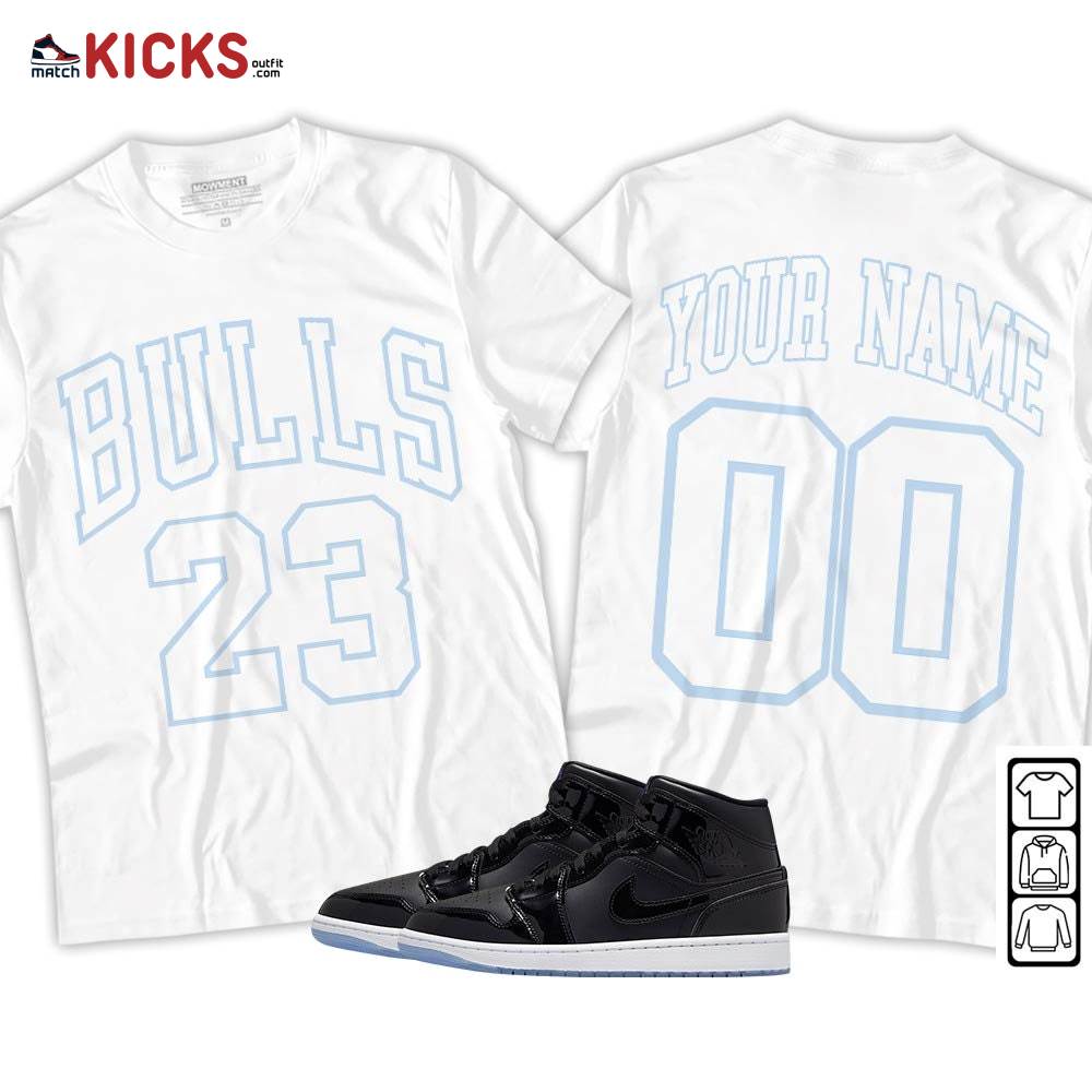 Custom Bulls Number 23 Sneaker Shirt Match Space Jam 1s, Jordan 1 Mid Space Jam MKO Sweatshirt Custom Bulls Number 23 Sneaker Shirt Match Space Jam 1s, Jordan 1 Mid Space Jam MKO Sweatshirt