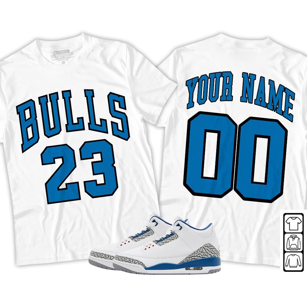 Custom Bulls Number 23 Sneaker Shirt Match Wizards 3s, Jordan Retro 3 Wizards MKO T-Shirt Custom Bulls Number 23 Sneaker Shirt Match Wizards 3s, Jordan Retro 3 Wizards MKO T-Shirt