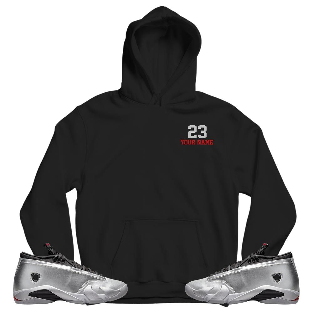 Custom Cup 23 Sneaker Shirt Match 14 Low Metallic Silver, Jordan 14 Metallic Silver MKO T-Shirt