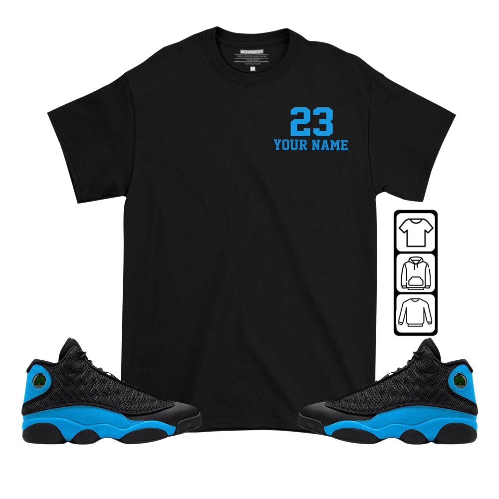 Custom Cup 23 Sneaker Shirt Match Black University Blue 13s, Jordan 13 Black University Blue 2022 MKO T-Shirt Custom Cup 23 Sneaker Shirt Match Black University Blue 13s, Jordan 13 Black University Blue 2022 MKO T-Shirt