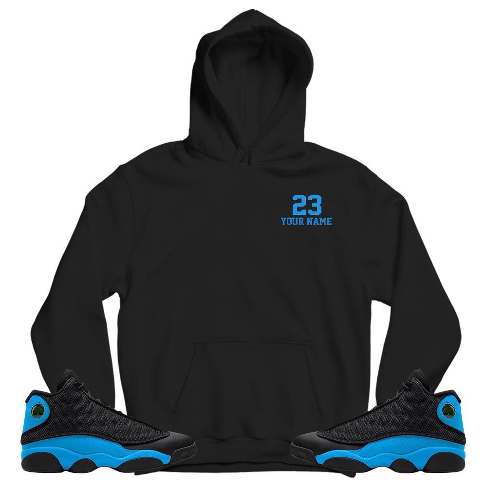 Custom Cup 23 Sneaker Shirt Match Black University Blue 13s, Jordan 13 Black University Blue 2022 MKO T-Shirt