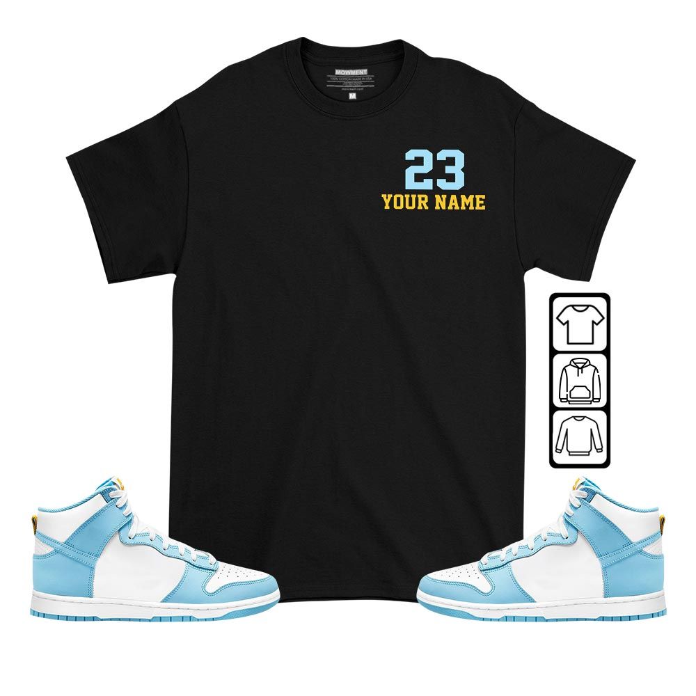 Custom Cup 23 Sneaker Shirt Match Dunk High Blue Chill, Dunk High Homer Simpson MKO T-Shirt Custom Cup 23 Sneaker Shirt Match Dunk High Blue Chill, Dunk High Homer Simpson MKO T-Shirt
