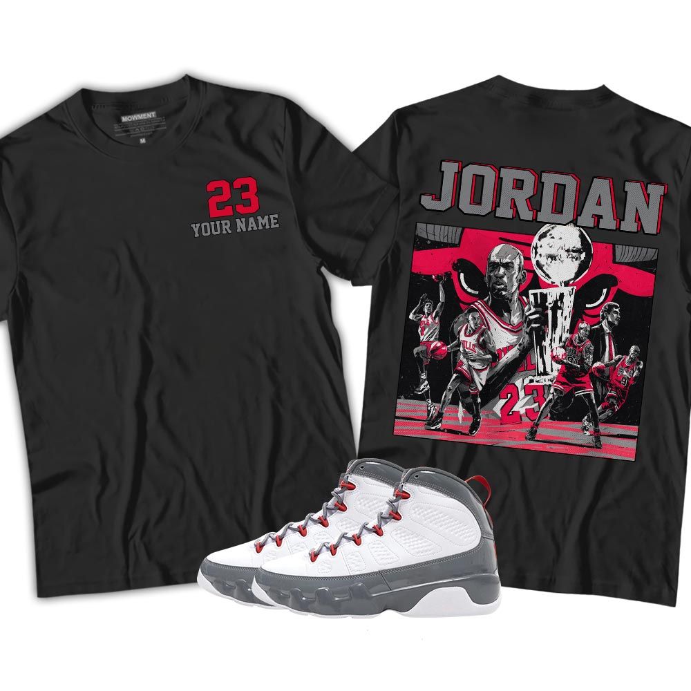 Custom Cup 23 Sneaker Shirt Match Fire Red 9s, Jordan 9 Retro Fire Red MKO T-Shirt Custom Cup 23 Sneaker Shirt Match Fire Red 9s, Jordan 9 Retro Fire Red MKO T-Shirt
