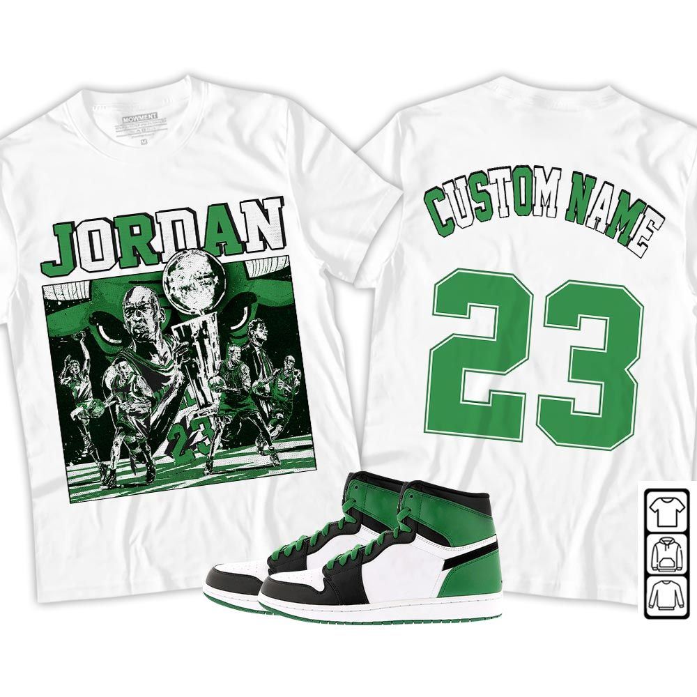 Custom Cup 23 Sneaker Shirt Match Lucky Green 1s, Jordan 1 Lucky Green MKO T-Shirt Custom Cup 23 Sneaker Shirt Match Lucky Green 1s, Jordan 1 Lucky Green MKO T-Shirt