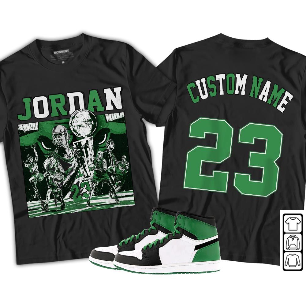 Custom Cup 23 Sneaker Shirt Match Lucky Green 1s, Jordan 1 Lucky Green MKO T-Shirt Custom Cup 23 Sneaker Shirt Match Lucky Green 1s, Jordan 1 Lucky Green MKO T-Shirt