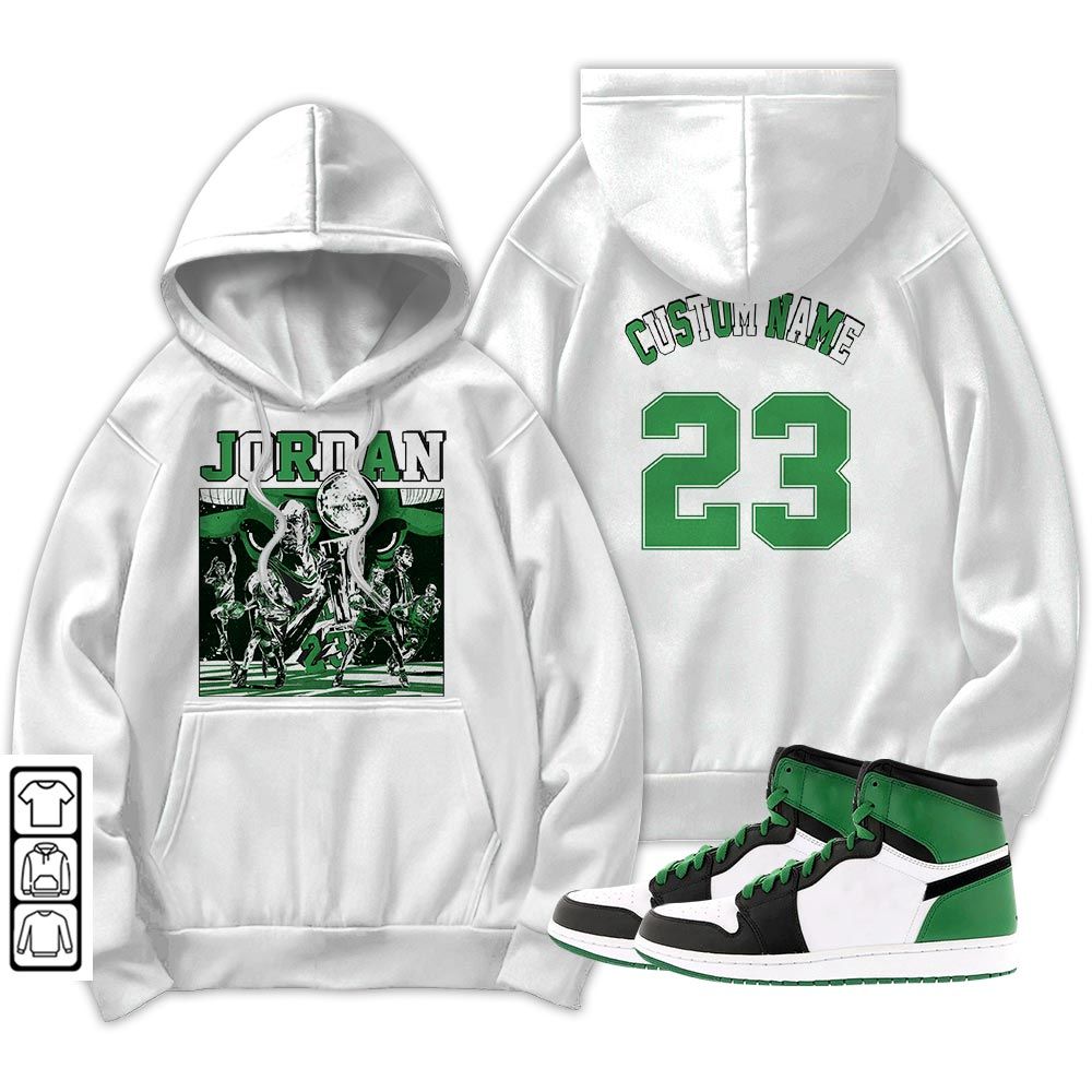 Custom Cup 23 Sneaker Shirt Match Lucky Green 1s, Jordan 1 Lucky Green MKO T-Shirt