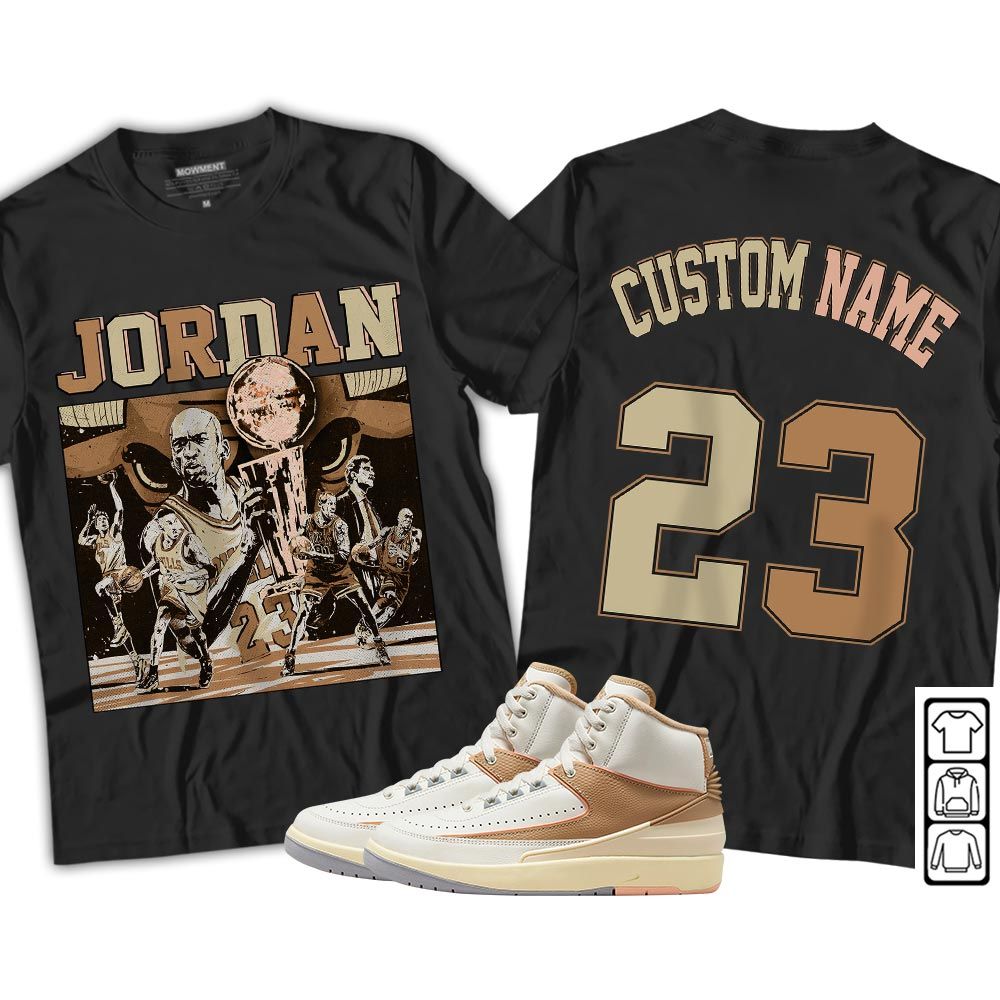 Custom Cup 23 Sneaker Shirt Match Retro Craft 2s, Jordan 2 Craft MKO T-Shirt