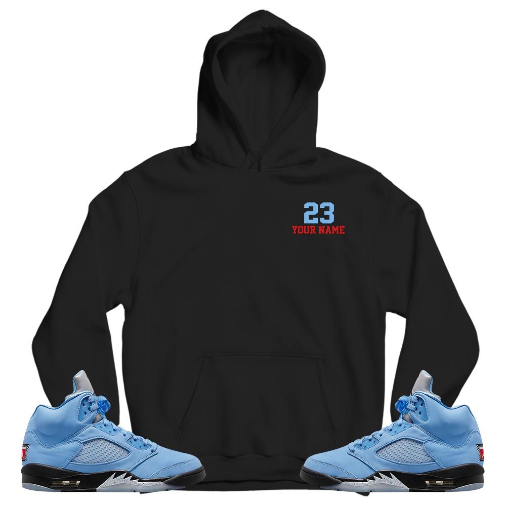 Custom Cup 23 Sneaker Shirt Match Retro University Blue 5s, Jordan 5 University Blue MKO T-Shirt