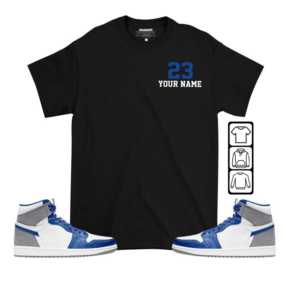 Custom Cup 23 Sneaker Shirt Match True Blue 1s, Jordan 1 High OG True Blue MKO T-Shirt Custom Cup 23 Sneaker Shirt Match True Blue 1s, Jordan 1 High OG True Blue MKO T-Shirt