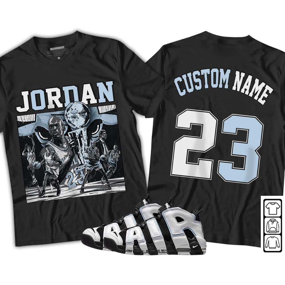 Custom Cup 23 Sneaker Shirt Match Uptempo Cobalt Bliss, Air More Uptempo Cobalt Bliss MKO T-Shirt