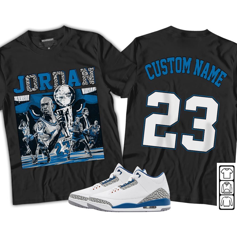 Custom Cup 23 Sneaker Shirt Match Wizards 3s, Jordan Retro 3 Wizards MKO T-Shirt