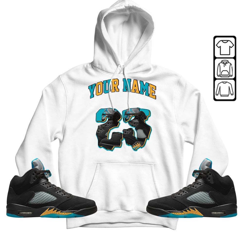 Custom Drip 23 Sneaker Shirt Match 2023 Retro Aqua 5s, Jordan 5 Aqua MKO T-Shirt