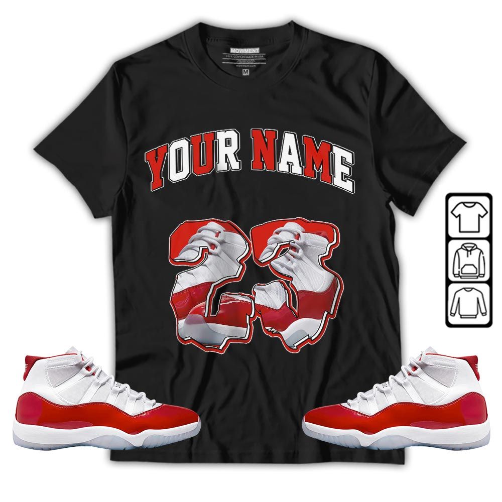 Custom Drip 23 Sneaker Shirt Match Cherry 11s, Jordan 11 Retro Cherry MKO T-Shirt Custom Drip 23 Sneaker Shirt Match Cherry 11s, Jordan 11 Retro Cherry MKO T-Shirt