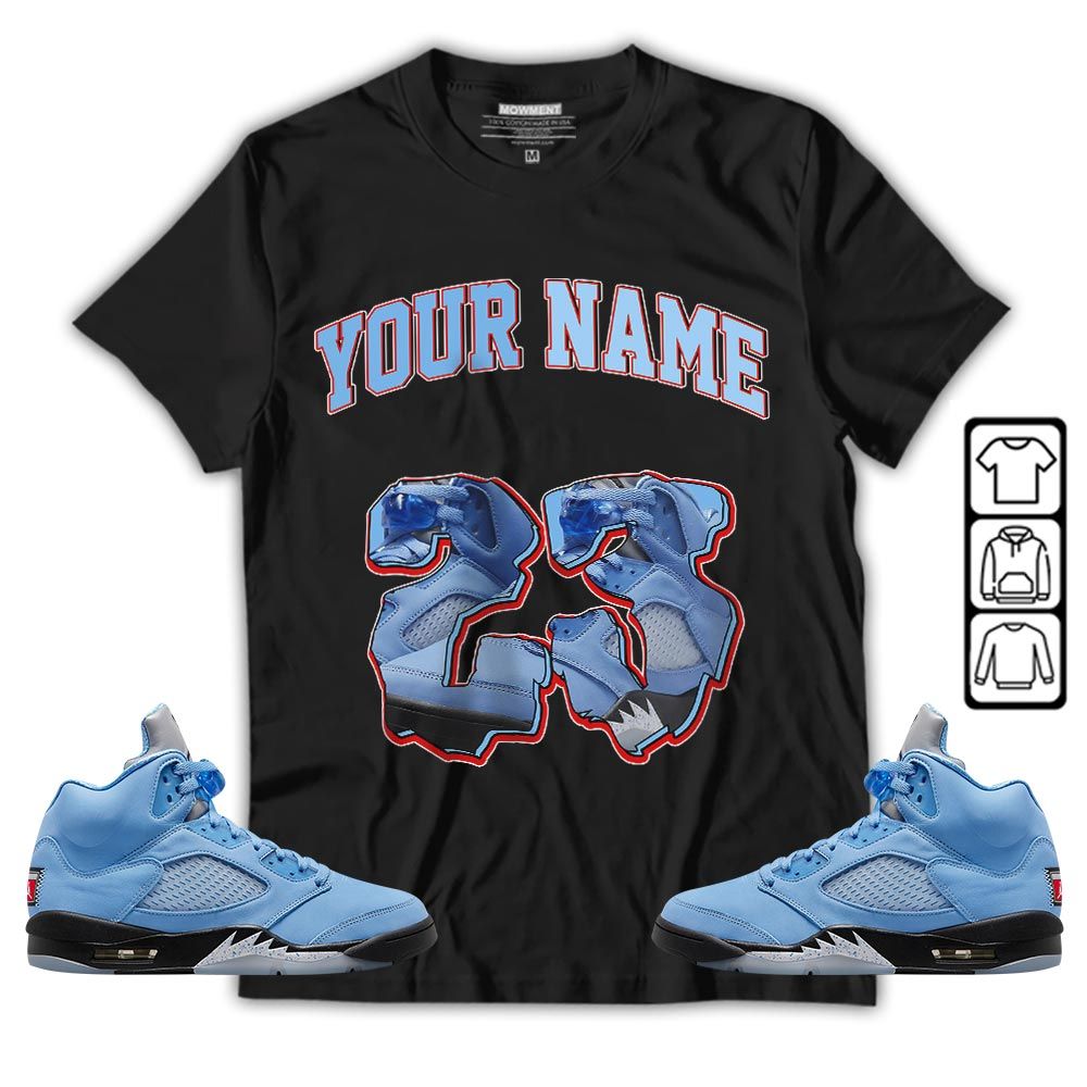 Custom Drip 23 Sneaker Shirt Match Retro University Blue 5s, Jordan 5 University Blue MKO T-Shirt Custom Drip 23 Sneaker Shirt Match Retro University Blue 5s, Jordan 5 University Blue MKO T-Shirt