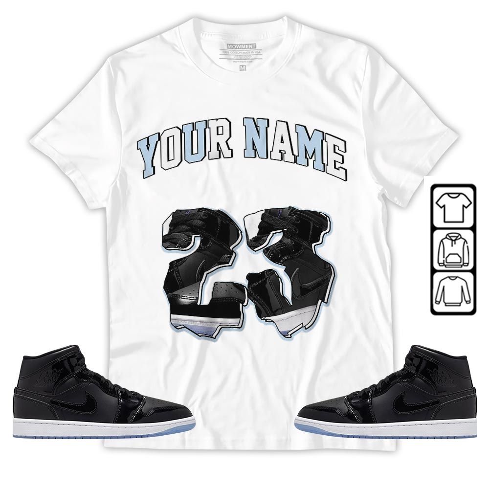 Custom Drip 23 Sneaker Shirt Match Space Jam 1s, Jordan 1 Mid Space Jam MKO Sweatshirt