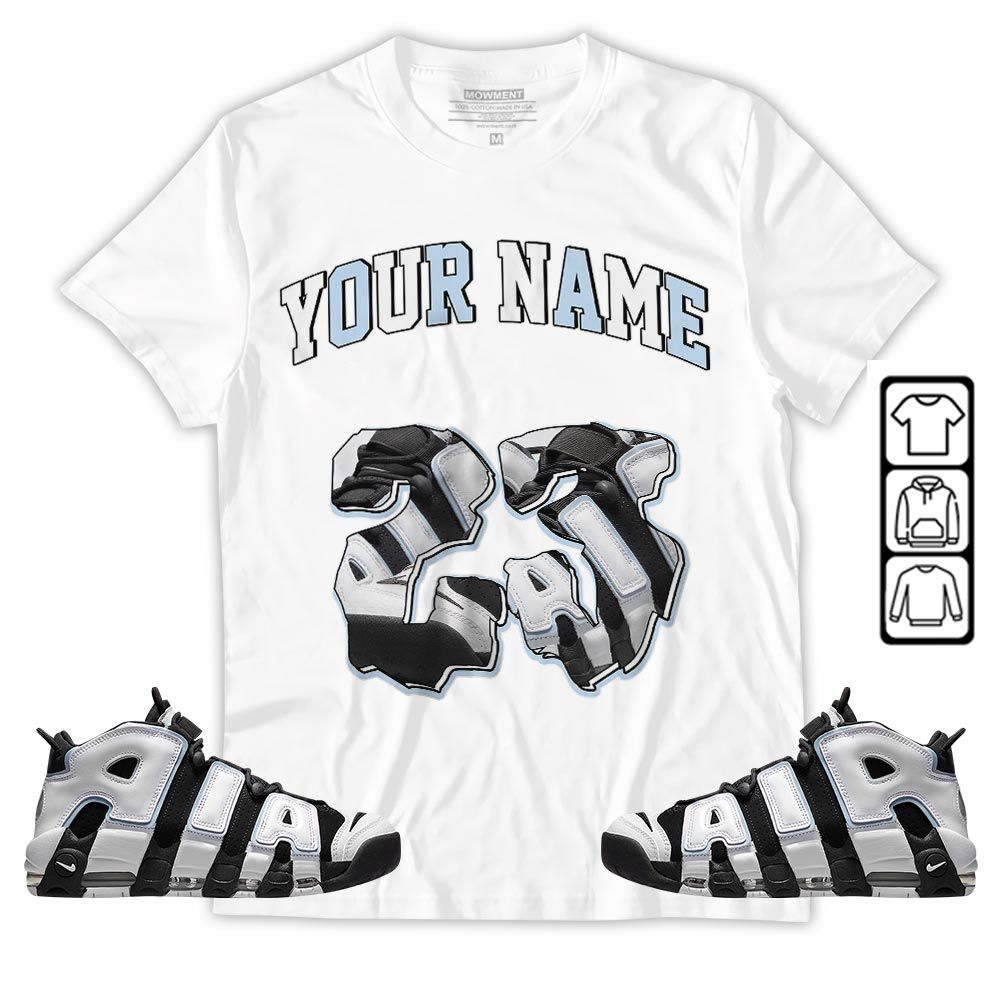 Custom Drip 23 Sneaker Shirt Match Uptempo Cobalt Bliss, Air More Uptempo Cobalt Bliss MKO T-Shirt