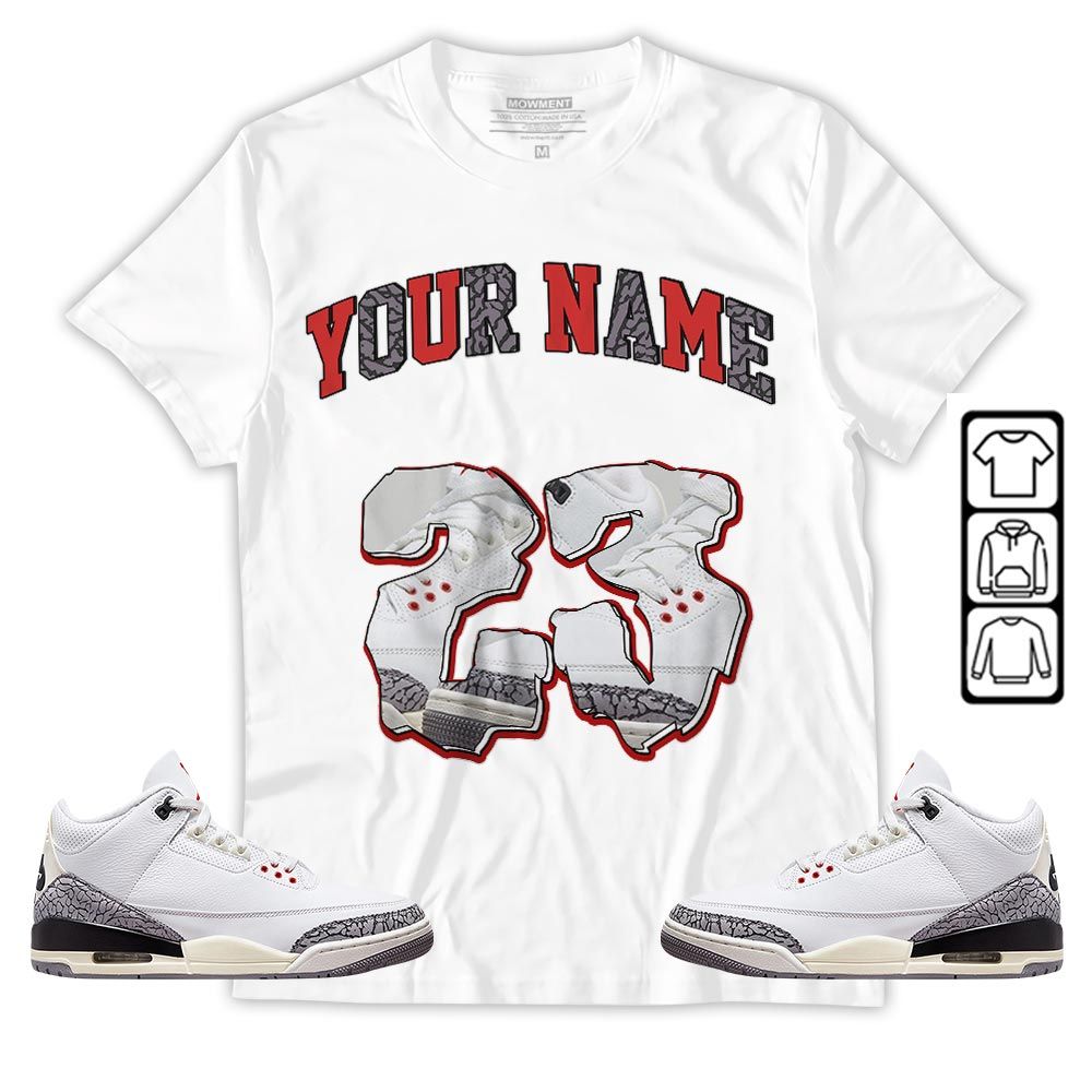 Custom Drip 23 Sneaker Shirt Match White Cement 3s, Jordan Retro 3 White Cement MKO T-Shirt Custom Drip 23 Sneaker Shirt Match White Cement 3s, Jordan Retro 3 White Cement MKO T-Shirt