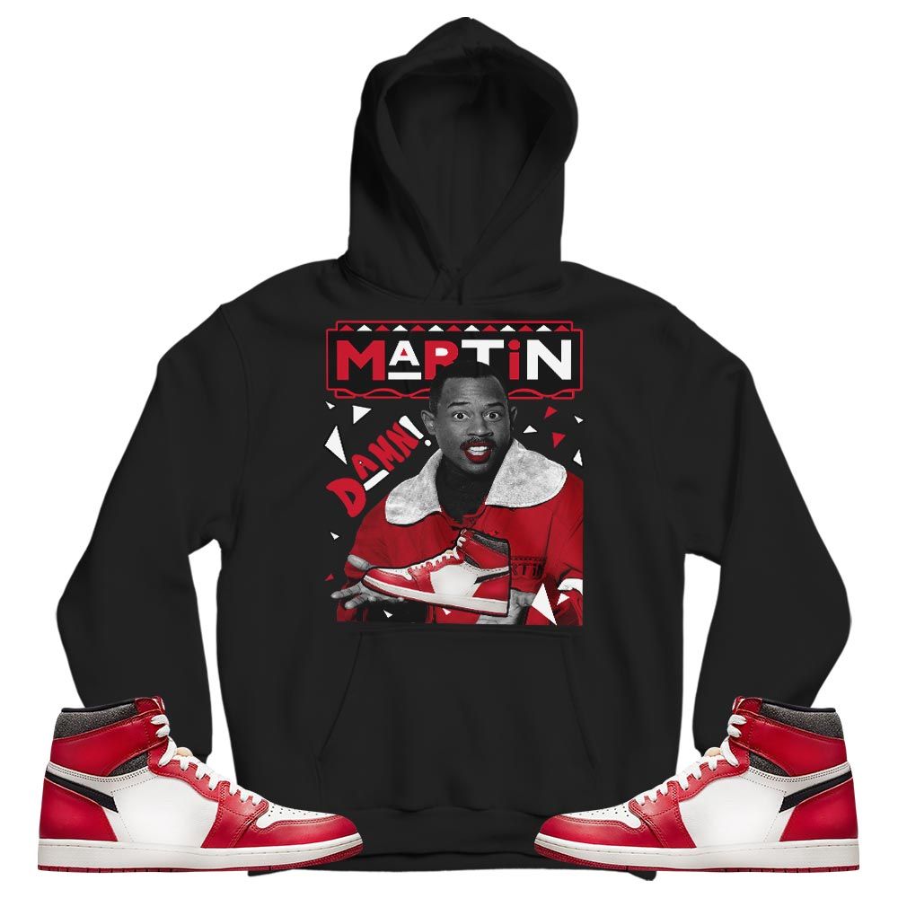 Custom Martin Tv Sneaker Shirt Match High OG Chicago 1s, Jordan 1 Lost Found Chicago MKO T-Shirt