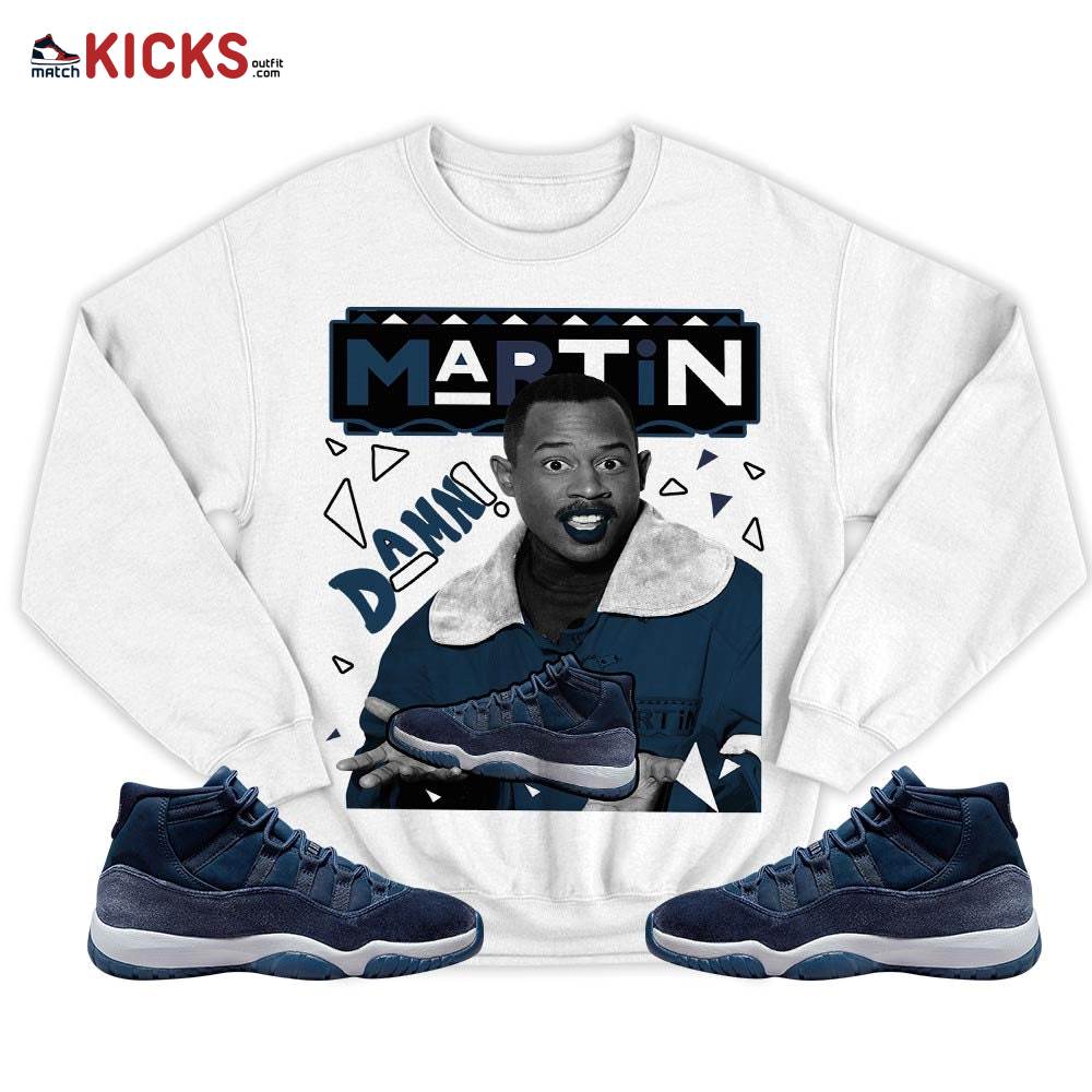 Custom Martin Tv Sneaker Shirt Match Midnight Navy 11s, Jordan 11 Retro Midnight Navy MKO T-Shirt Custom Martin Tv Sneaker Shirt Match Midnight Navy 11s, Jordan 11 Retro Midnight Navy MKO T-Shirt