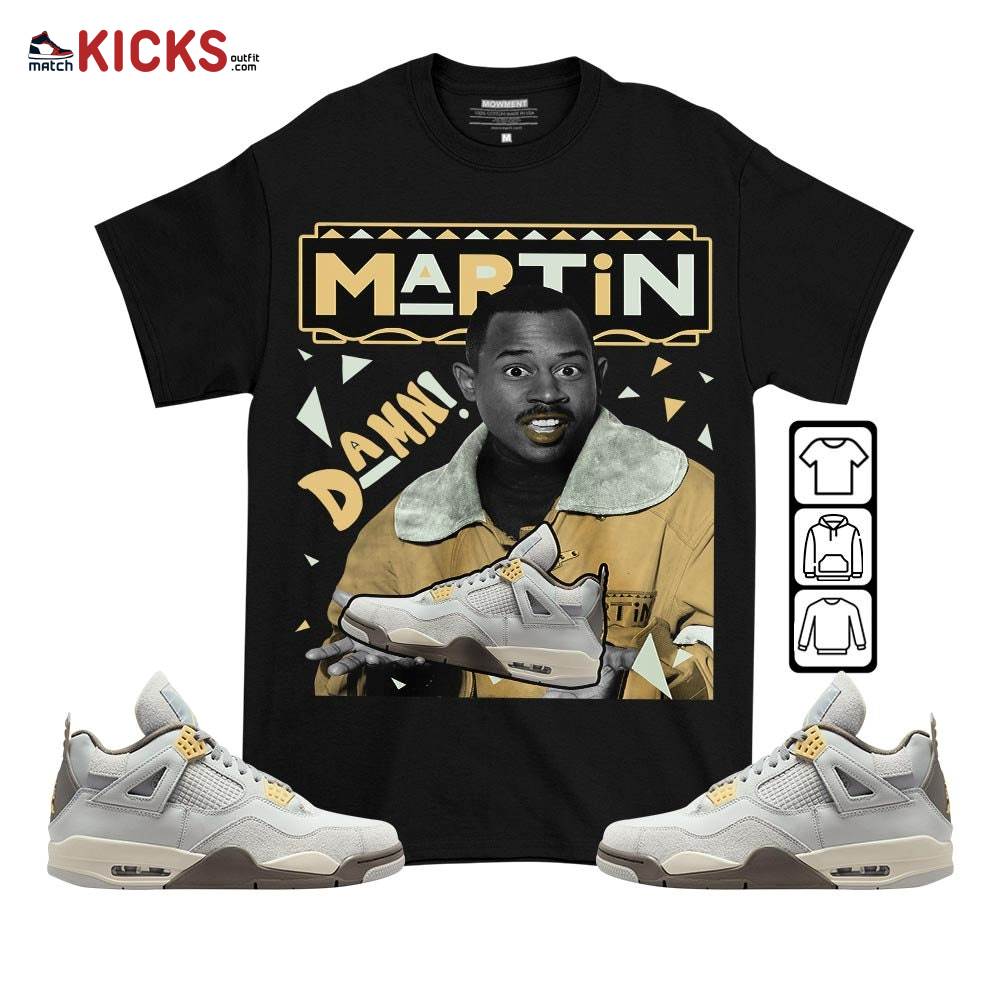 Custom Martin Tv Sneaker Shirt Match Retro Craft 4s, Jordan 4 Craft Photon Dust MKO T-Shirt