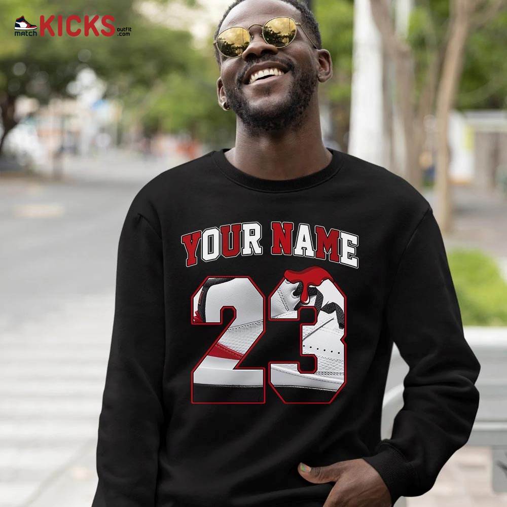 Custom Name Design Number 23 Drip Shoes Sneaker Shirt Match 2 Chicago Varsity Red, Jordan Retro 2 Chicago MKO T-Shirt Custom Name Design Number 23 Drip Shoes Sneaker Shirt Match 2 Chicago Varsity Red, Jordan Retro 2 Chicago MKO T-Shirt