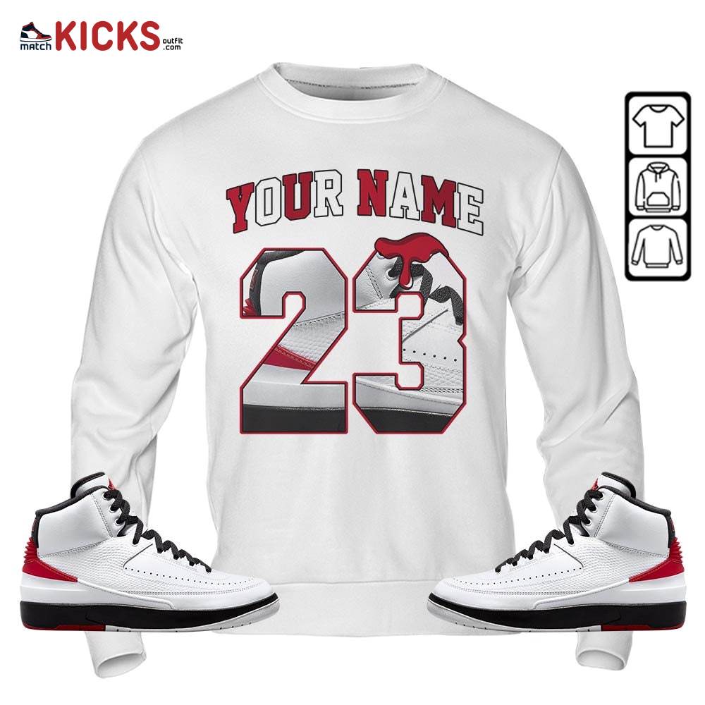 Custom Name Design Number 23 Drip Shoes Sneaker Shirt Match 2 Chicago Varsity Red, Jordan Retro 2 Chicago MKO T-Shirt Custom Name Design Number 23 Drip Shoes Sneaker Shirt Match 2 Chicago Varsity Red, Jordan Retro 2 Chicago MKO T-Shirt
