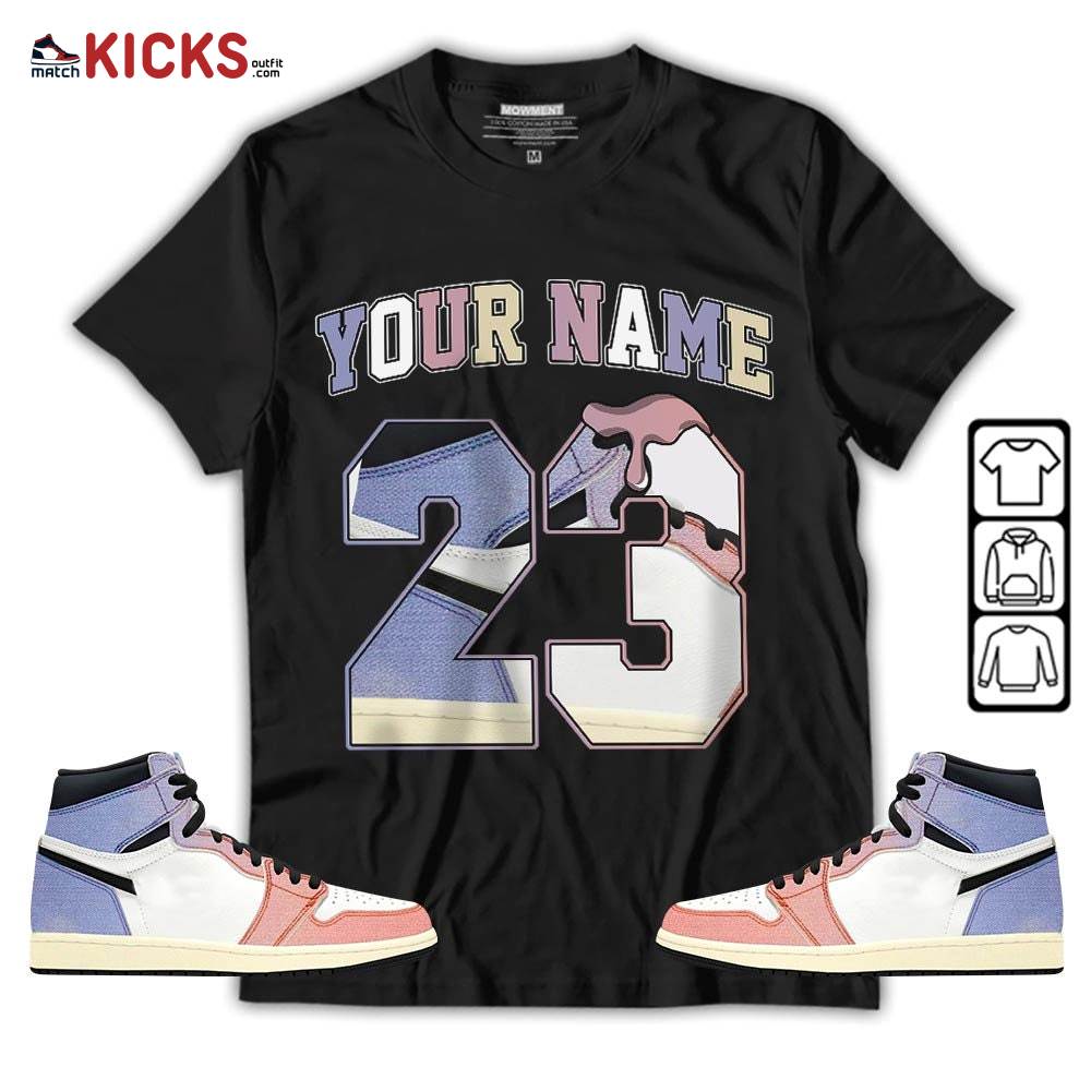 Custom Name Design Number 23 Drip Shoes Sneaker Shirt Match Retro Skyline 1s, Jordan 1 High OG Skyline MKO Hoodie