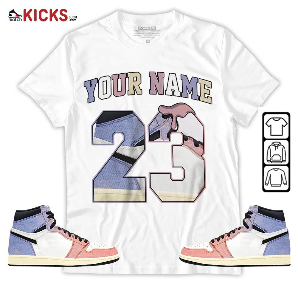 Custom Name Design Number 23 Drip Shoes Sneaker Shirt Match Retro Skyline 1s, Jordan 1 High OG Skyline MKO T-Shirt