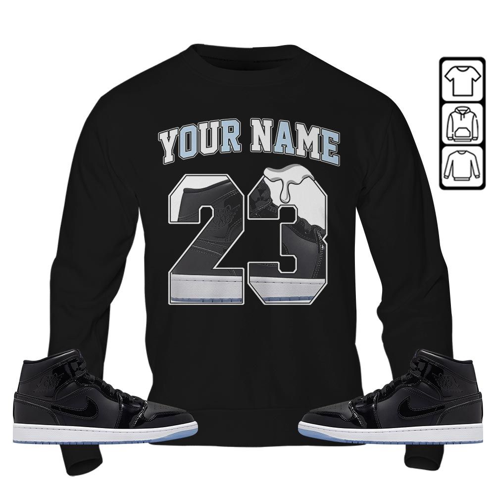Custom Name Design Number 23 Drip Shoes Sneaker Shirt Match Space Jam 1s, Jordan 1 Mid Space Jam MKO T-Shirt Custom Name Design Number 23 Drip Shoes Sneaker Shirt Match Space Jam 1s, Jordan 1 Mid Space Jam MKO T-Shirt