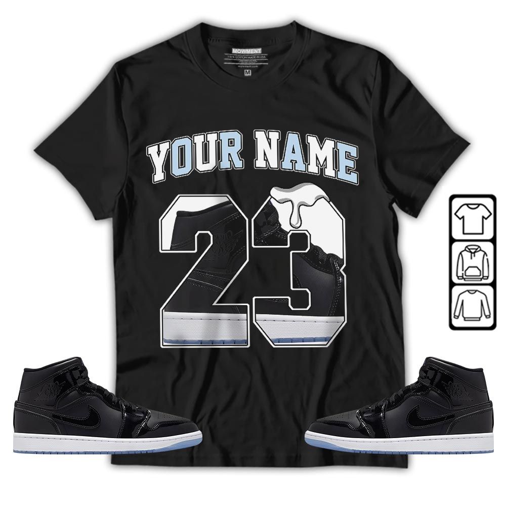 Custom Name Design Number 23 Drip Shoes Sneaker Shirt Match Space Jam 1s, Jordan 1 Mid Space Jam MKO T-Shirt Custom Name Design Number 23 Drip Shoes Sneaker Shirt Match Space Jam 1s, Jordan 1 Mid Space Jam MKO T-Shirt