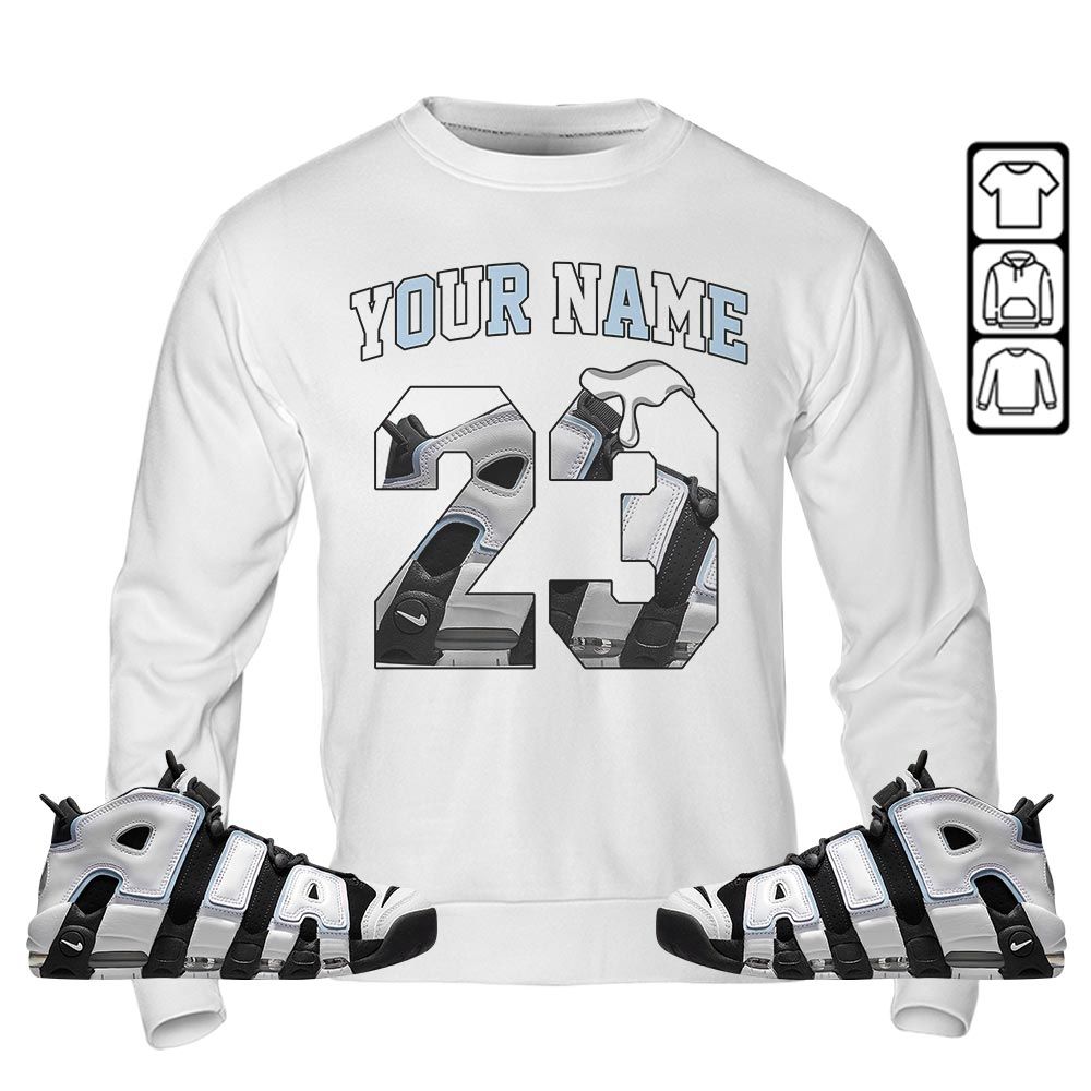 Custom Name Design Number 23 Drip Shoes Sneaker Shirt Match Uptempo Cobalt Bliss, Air More Uptempo Cobalt Bliss MKO T-Shirt Custom Name Design Number 23 Drip Shoes Sneaker Shirt Match Uptempo Cobalt Bliss, Air More Uptempo Cobalt Bliss MKO T-Shirt