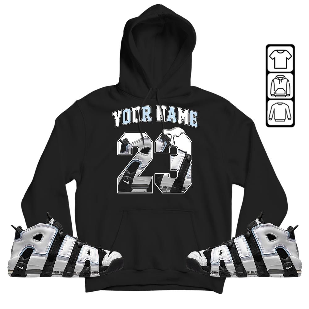 Custom Name Design Number 23 Drip Shoes Sneaker Shirt Match Uptempo Cobalt Bliss, Air More Uptempo Cobalt Bliss MKO T-Shirt Custom Name Design Number 23 Drip Shoes Sneaker Shirt Match Uptempo Cobalt Bliss, Air More Uptempo Cobalt Bliss MKO T-Shirt