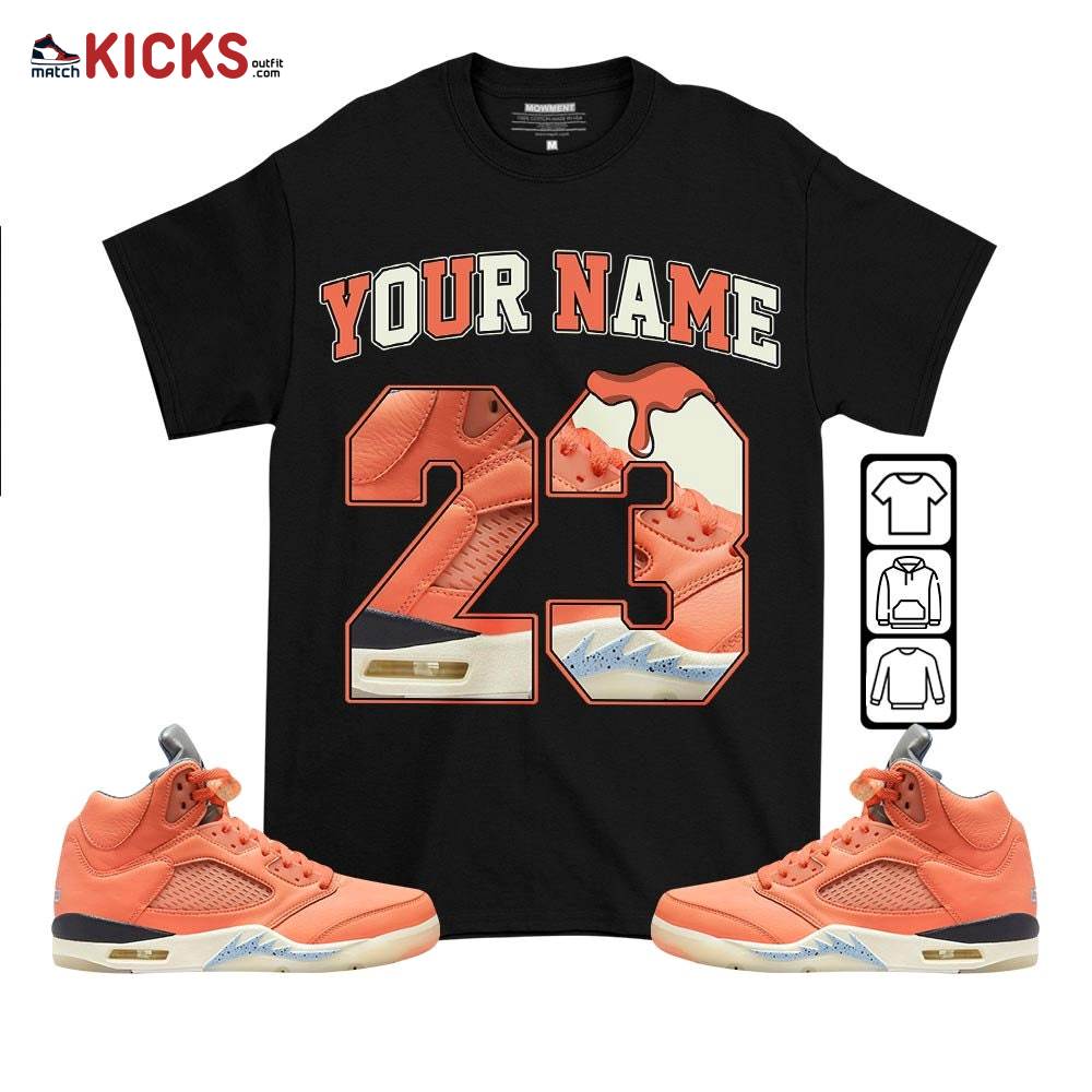 Custom Number 23 Drip Shoes Sneaker Shirt Match Crimson Bliss 5s, Jordan 5 DJ Khaled Crimson Bliss MKO T-Shirt
