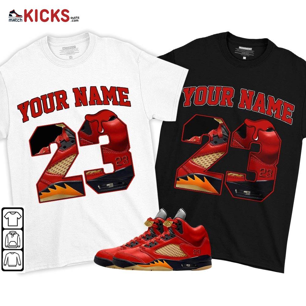 Custom Number 23 Sneaker Shirt Match 5 Dunk On Mars, Jordan 5 Mars For Her MKO T-Shirt Custom Number 23 Sneaker Shirt Match 5 Dunk On Mars, Jordan 5 Mars For Her MKO T-Shirt